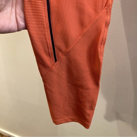 ZYIA Sz L Burnt Orange Ribbed Premium High Rise 7/8 Length Leggings  NEW - Picture 4 of 11